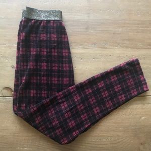 Boden Johnnie B Plaid Velvet Leggings size 7-8